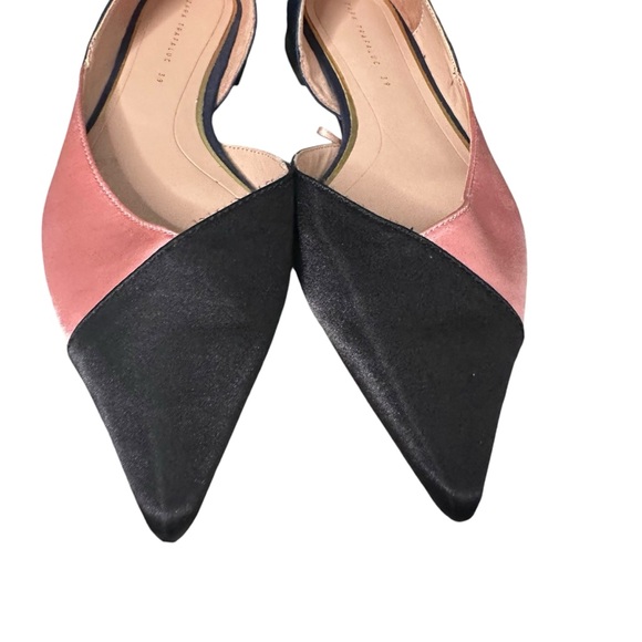Zara Trafaluc Colorblock Satin Pointed Toe Flats Black Pink Blue Size 39 US 8 - Picture 7 of 14